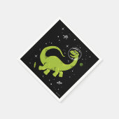 Serviette En Papier Brontosaurus Vert Dinos Dans L'Espace (Coin)