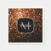 Serviette En Papier Bronze brun cuivre fausse parties scintillant scin (Devant)