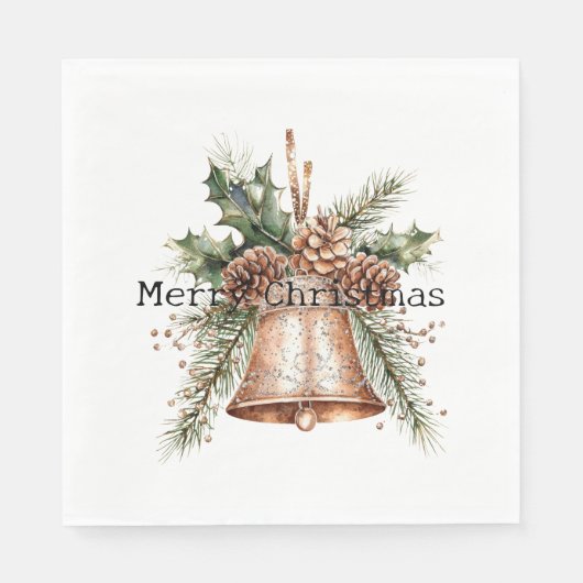 Serviette En Papier Bronze d'or blanc (Devant)