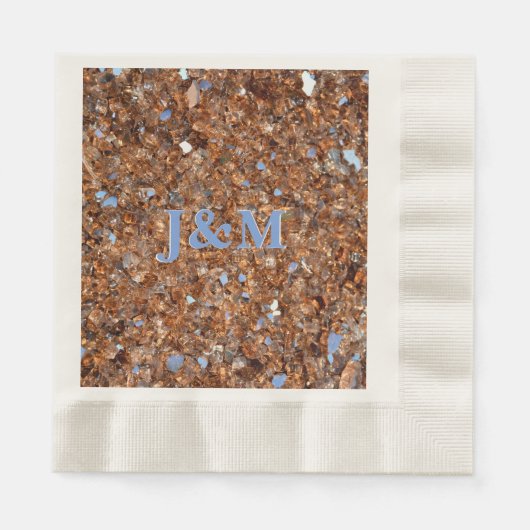 Serviette En Papier Bronze d'or Elegant Parties scintillant Glam (Devant)
