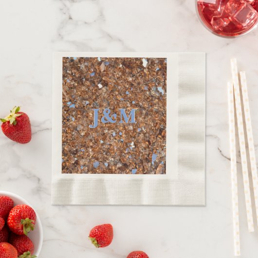 Serviette En Papier Bronze d'or Elegant Parties scintillant Glam (En situation)