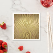 Serviette En Papier Bronze d'or Zebra Print Jungle Safari Glam (En situation)