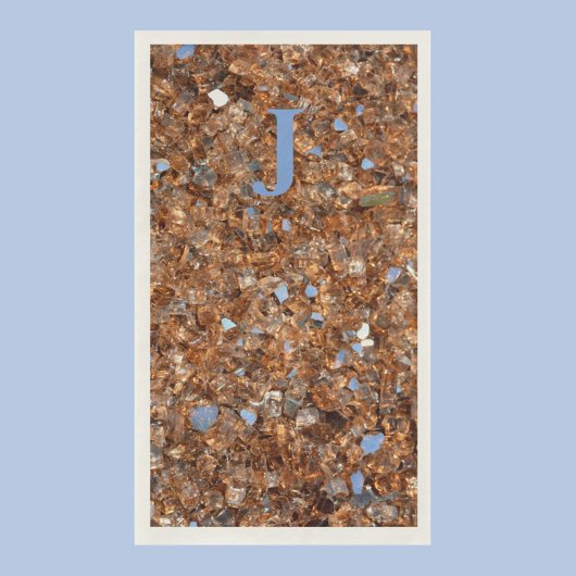 Serviette En Papier Bronze en verre d'or avec initiales