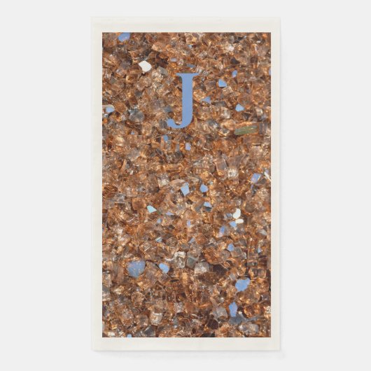 Serviette En Papier Bronze en verre d'or avec initiales (Devant)