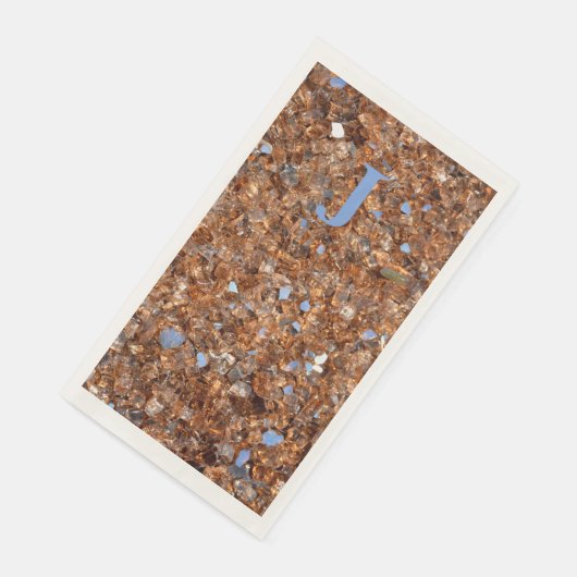 Serviette En Papier Bronze en verre d'or avec initiales (Coin)