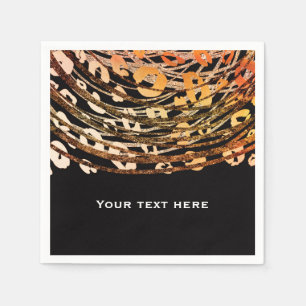 Serviette En Papier Bronze Orange Cheetah Exotic Print Party