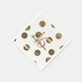 Serviette En Papier Bronze Rose Pois Gold Sweet 16 Anniversaire (Coin)