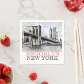 Serviette En Papier Brooklyn Bridge New York City (En situation)