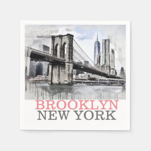 Serviette En Papier Brooklyn Bridge New York City