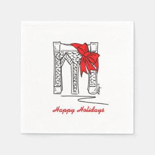 Serviette En Papier Brooklyn Bridge New York Joyeuses fêtes Noël