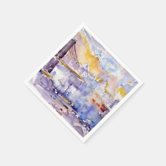 Serviette En Papier Brooklyn Bridge (New York) (par John Marin) (Coin)