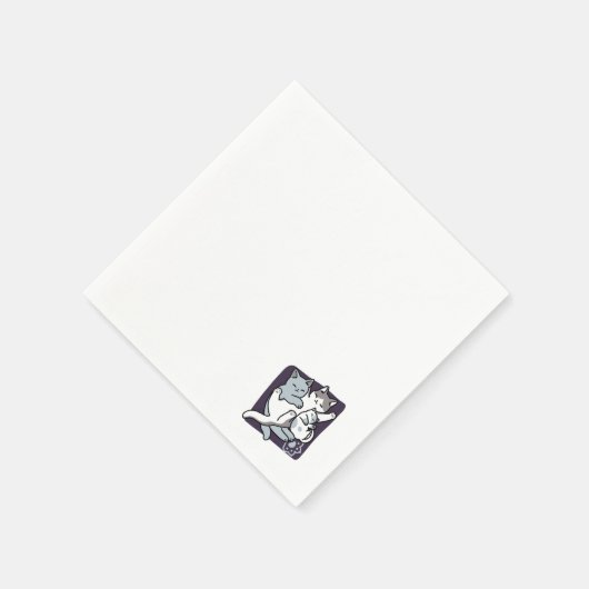 Serviette En Papier Brosse à lait - Chats à couchage mignon (Coin)