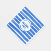 Serviette En Papier Brosse Bleu Bat mitzvah de la barre personnalisée (Coin)