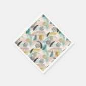 Serviette En Papier Brosse botanique et Abstraite or (Coin)