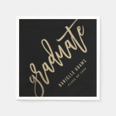 Serviette En Papier Brosse d'or ÉDITABLE COULEUR Partie de graduation (Devant)