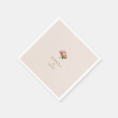 Serviette En Papier Brosse | Mariage Rose chic (Coin)