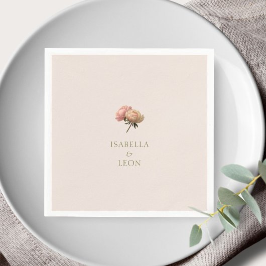 Serviette En Papier Brosse | Mariage Rose chic