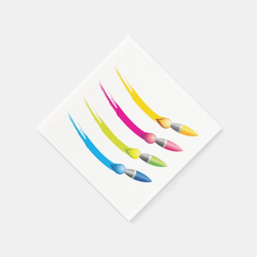 Serviette En Papier Brosses colorées Papier serviettes (Coin)