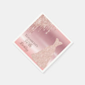 Serviette En Papier Brouillard rose d'anniversaire gouttes robe or (Coin)