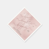Serviette En Papier Brouiller Rose Gold Script Heureusement Jamais Apr (Coin)