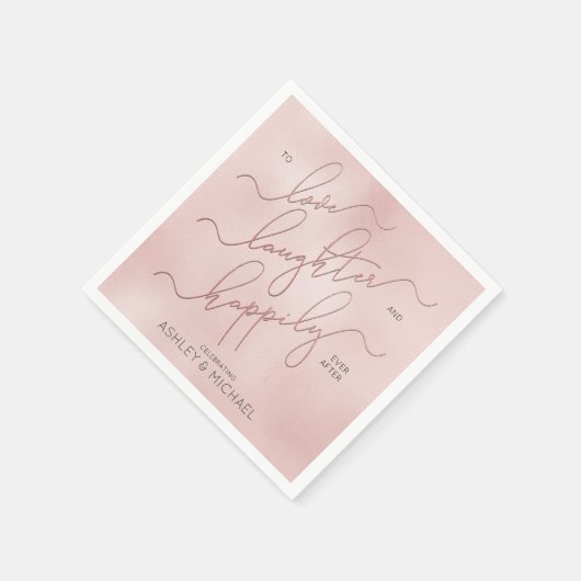 Serviette En Papier Brouiller Rose Gold Script Heureusement Jamais Apr (Coin)