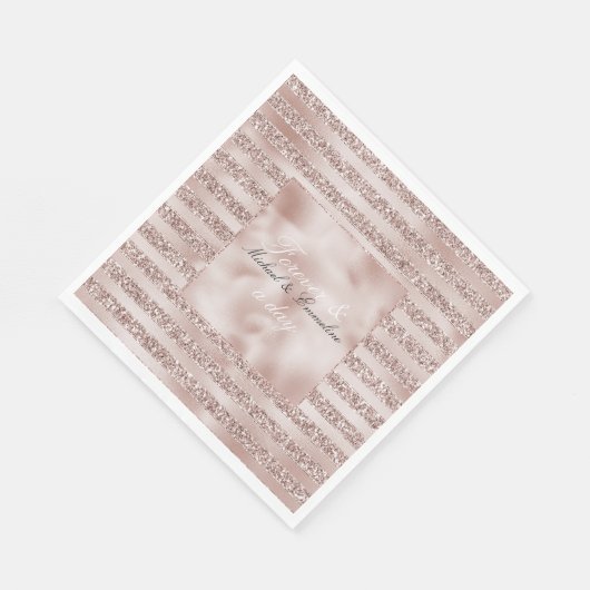 Serviette En Papier Broussailler Champagne Parties scintillant rose (Coin)