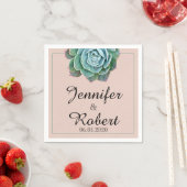 Serviette En Papier Broussailler Mariage Succulent Napkin (En situation)