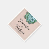 Serviette En Papier Broussailler Mariage Succulent Napkin (Coin)