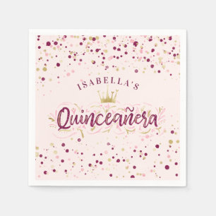 Serviette En Papier Broussailleux branché Bourgogne & Or Confetti Quin