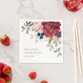 Serviette En Papier Broussaud Rouge Bleu Floral Mariage Bunch (En situation)