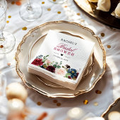 Serviette En Papier Brousse Bourgogne Bleu Floral Chic Fête des mariée