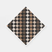 Serviette En Papier Brown À damiers noir En vichy Motif (Coin)