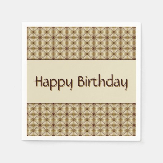 Serviette En Papier Brown Avec Motif Or (Devant)