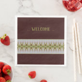 Serviette En Papier Brown Avec Vert Lime (En situation)