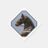 Serviette En Papier Brown Bay Oldenburg Horse Portrait (Coin)