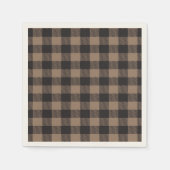 Serviette En Papier Brown Black En vichy Buffalo Plaid Farming (Devant)