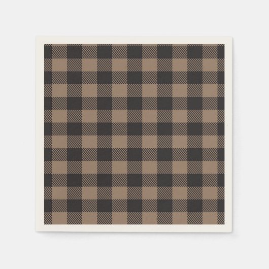 Serviette En Papier Brown Black En vichy Buffalo Plaid Farming (Devant)