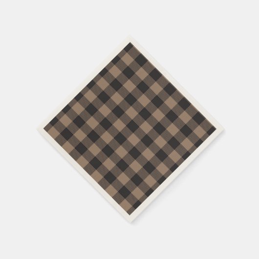 Serviette En Papier Brown Black En vichy Buffalo Plaid Farming (Coin)