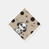Serviette En Papier Brown & Black Fish Bones Chien Chien Chien Chien C (Coin)