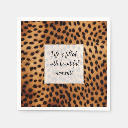 Serviette En Papier Brown Black Safari Cheetah Leopard animal (Devant)