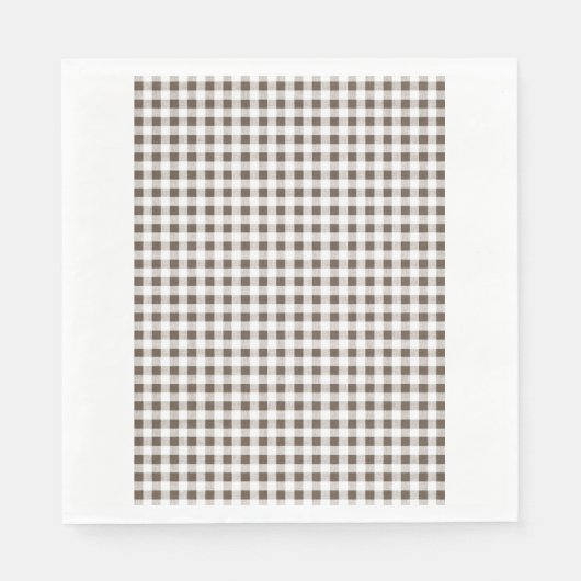 Serviette En Papier Brown blanc En vichy Motif (Devant)