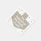 Serviette En Papier Brown bleu Hanoukka Swirl Dreidel (Coin)