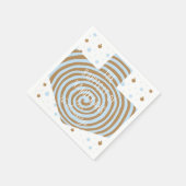 Serviette En Papier Brown bleu Hanoukka Swirl Dreidel (Coin)