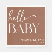 Serviette En Papier Brown Boho Bohemian Hello Baby shower bébé (Devant)