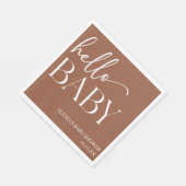 Serviette En Papier Brown Boho Bohemian Hello Baby shower bébé (Coin)
