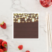 Serviette En Papier Brown Bois & Chaînes Lumières Pays Parti Russe (En situation)