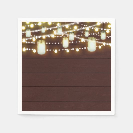 Serviette En Papier Brown Bois & Chaînes Lumières Pays Parti Russe (Devant)