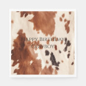 Serviette En Papier Brown Cream Southwest Cowhide  (Devant)