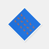 Serviette En Papier Brown Deer Walking Festive Motif bleu Arrière - pl (Coin)