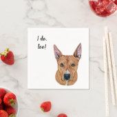 Serviette En Papier Brown Dog Custom Cocktail Napkin (En situation)